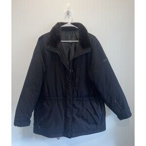 Ralph Lauren Polo LRL Annex Faux Fur-Trimmed Down Parka Ski Jacket Black Sz M